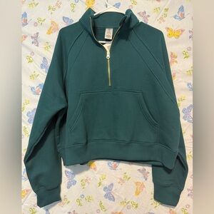 Members Mark Women’s Fleece Half-Zip Green Pullover XL NWT